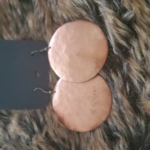 💛THANDMADE EARRINGS HANDCRAFTED ROUND BANGLE COPPER DANGLE